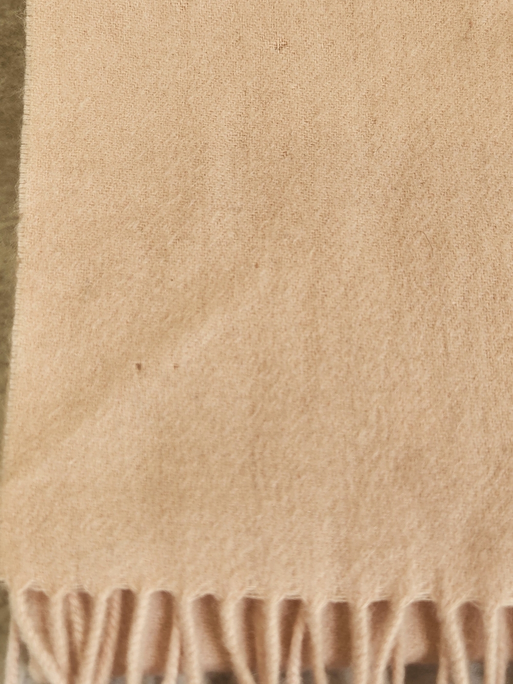 Nordstrom Womens 100% Cashmere Fringe Scarf Camel OS Quiet Luxury - Picture 2 of 8